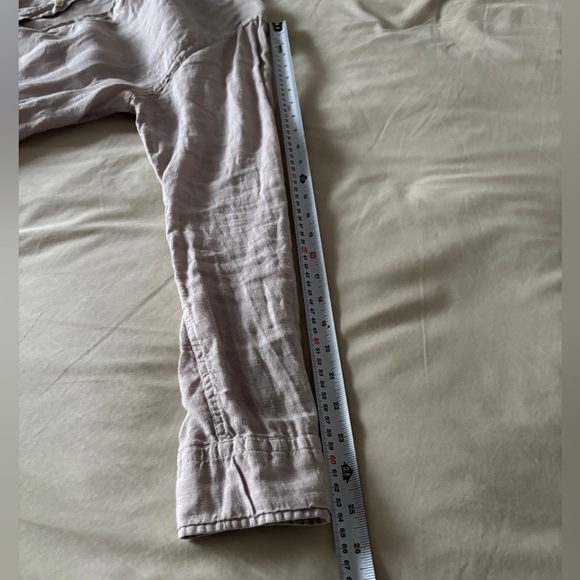 Wax London Linen Mandarin Collar Shirt in Pastel Lavender - Picture 9 of 12